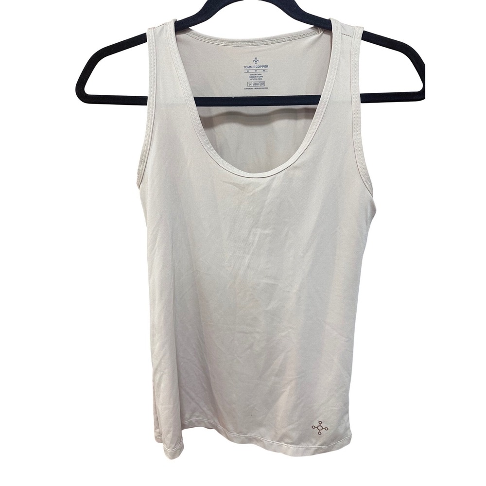 Tommie Copper Women Medium Beige Core Compression Tank Top 9010WR Scoop Neck